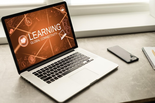 Photo online course, e-learning. online education