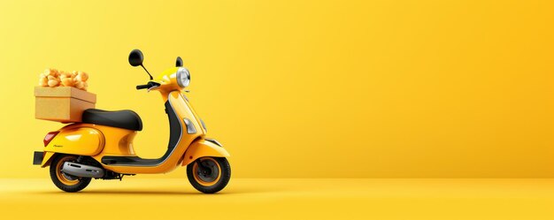 Foto concetto di consegna online consegna rapida a risposta da scooter motorcycle generative ai