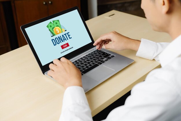 Photo online donation platform offer modish money sending system