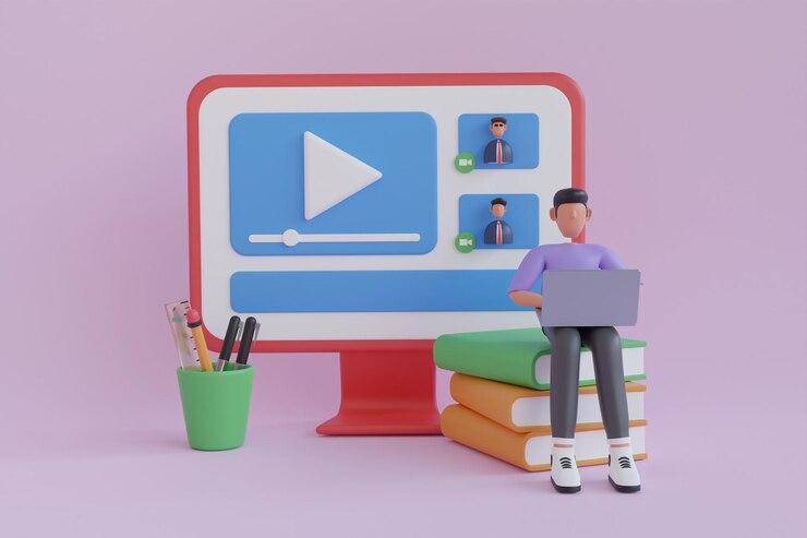 Photo online education concept. digital video online education on laptop. online training courses