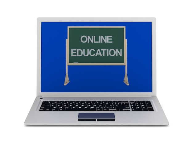 Online education. Isolated 3D rendering