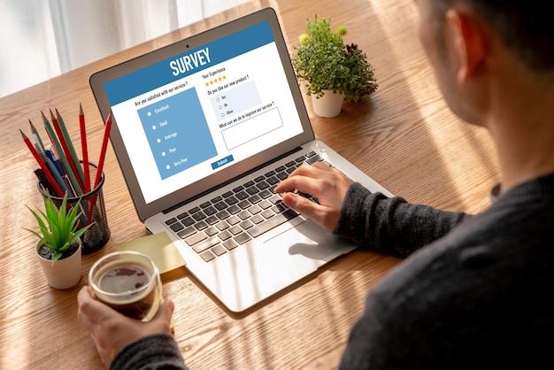 Online enquêteformulier voor modieuze digitale informatieverzameling op het internetnetwerk