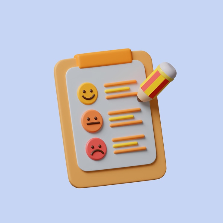 Photo online feedback survey customer satisfaction survey and questionnaire concept minimal design 3d render icon illustration