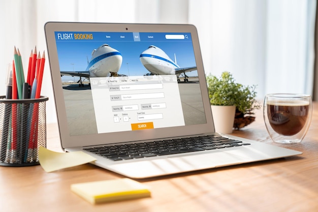 Photo online flight booking website provide modish reservation system