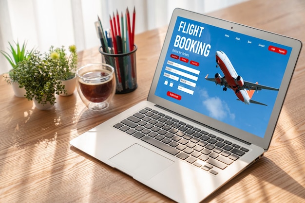 Photo online flight booking website provide modish reservation system