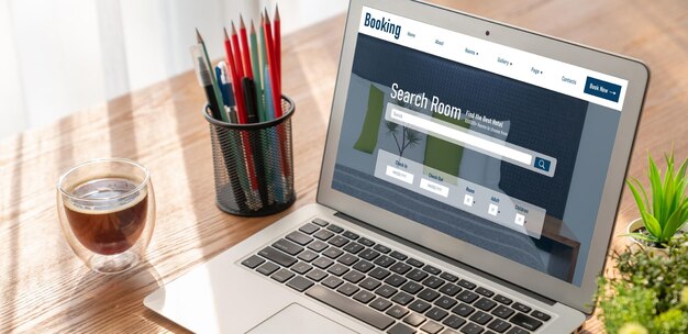 사진 온라인 호텔 숙박 예약 웹 사이트는 현대적인 예약 시스템을 제공합니다.