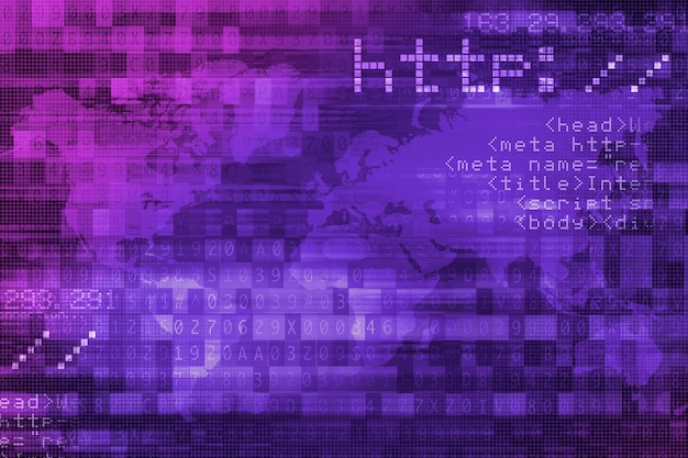 Online Internet Safety Purple Digital Background Concept