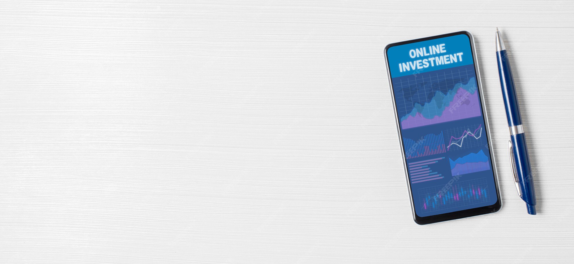 Premium Photo Online investment. charts and graphs on the smartphone