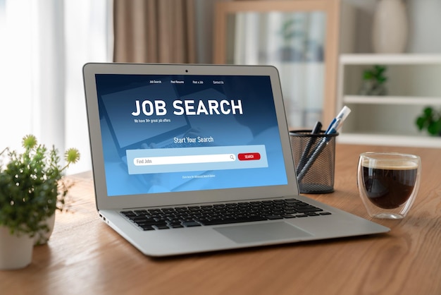 Online job search on modish website for worker to search for job opportunities