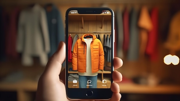 Online kledingwinkel op smartphoneapparaat