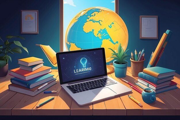 Online learning concept illustration