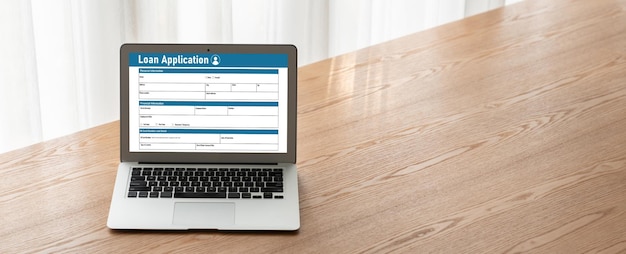 Photo online loan application form for modish digital information collection on the internet network