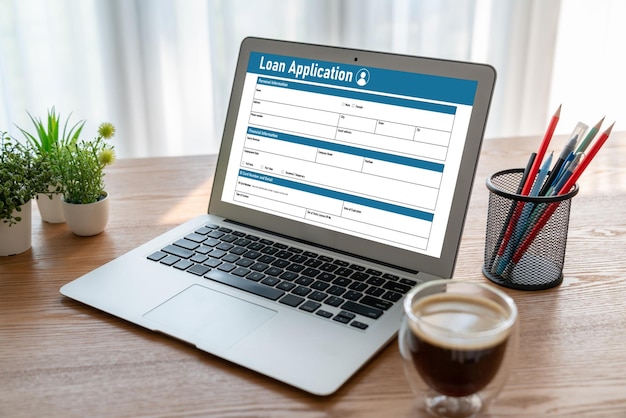 Photo online loan application form for modish digital information collection on the internet network