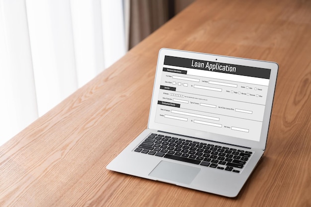 Photo online loan application form for modish digital information collection on the internet network