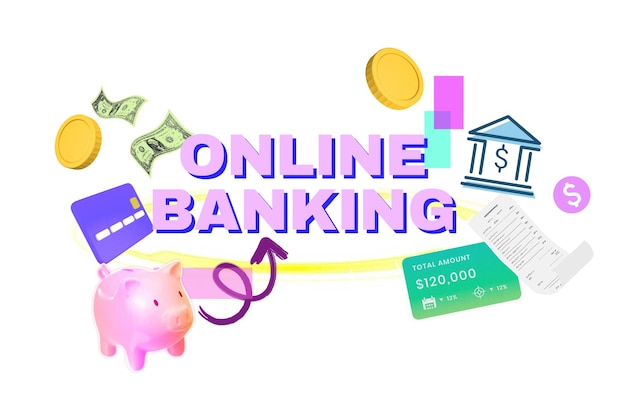 online marketing png word digital remix in neon design