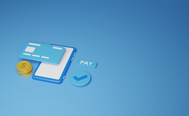 Online payment 3d illustration