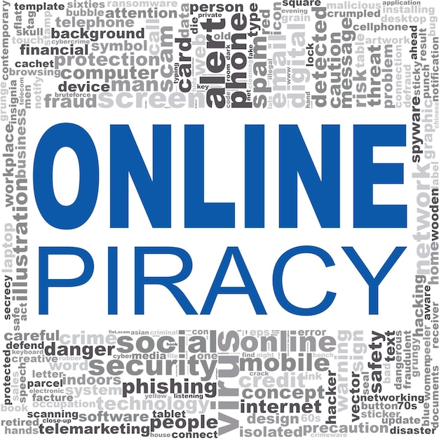 Online piracy word cloud