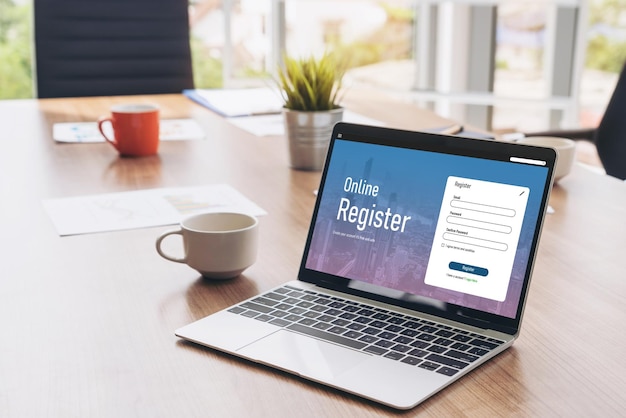 Online registratieformulier voor het invullen van modieuze formulieren op de internetwebsite