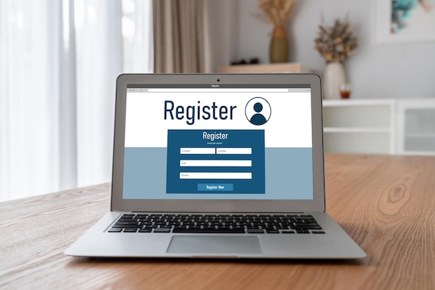 インターネット Web サイトで最新のフォームに記入するためのオンライン登録フォーム