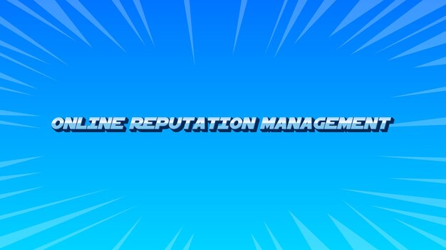 Photo online reputation management 3d blue text