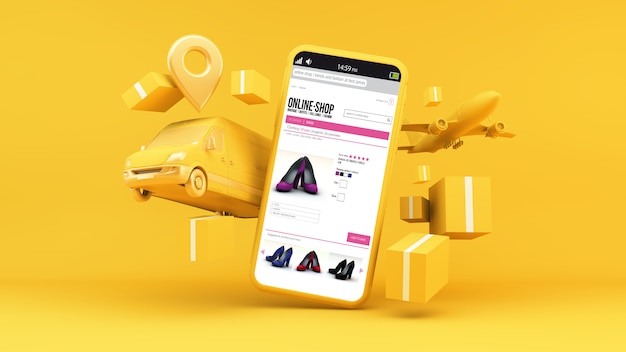 Online shop delivery concept