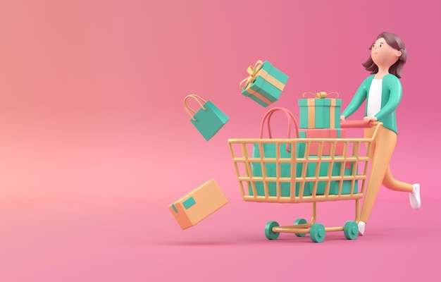 Online Shopping 3D Render