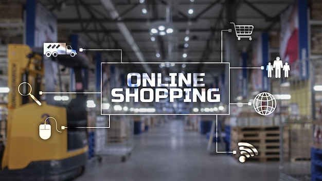 디지털 온라인 구매의 온라인 쇼핑 개념