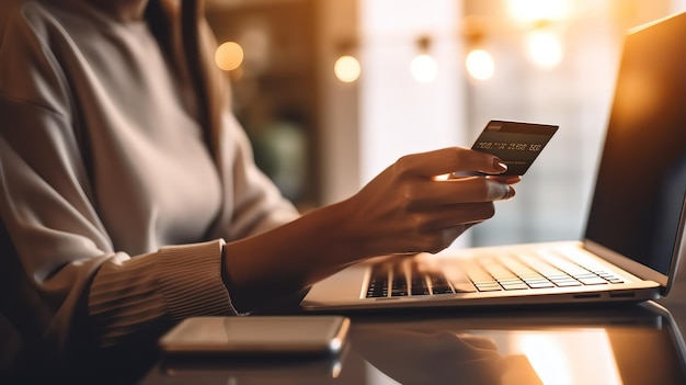 Shopping online digital banking concetto di e-commerce ai generativa