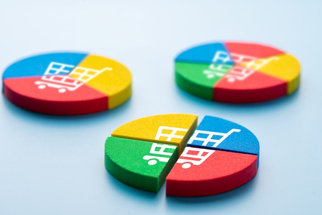 사진 다채로운 직소 퍼즐에 온라인 쇼핑 아이콘