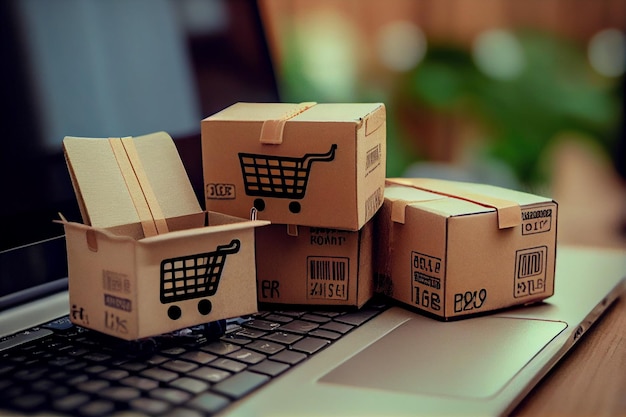 Онлайн-покупки бумажных коробок или посылок
