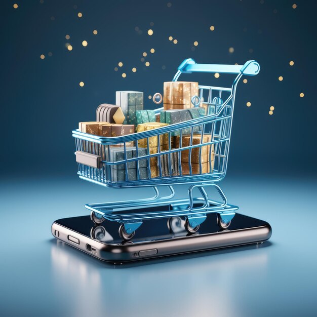 Online shopping on smartphone