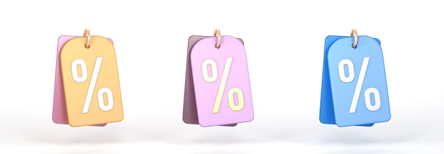online shopping tag price 3d icon discount coupon special offer promotion on 3d price tag isolated 3d illustration