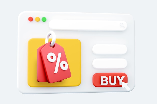 Shopping online prezzo tag 3d rendering pagina web buono sconto di contanti per uso futuro vendite con un'eccellente offerta 3d per lo shopping offerta speciale promozione su cartellini 3d su sconto tag viola