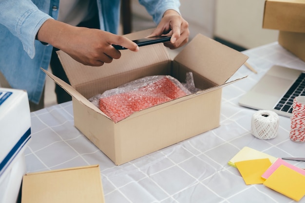 online small business owner prepare product send to customer