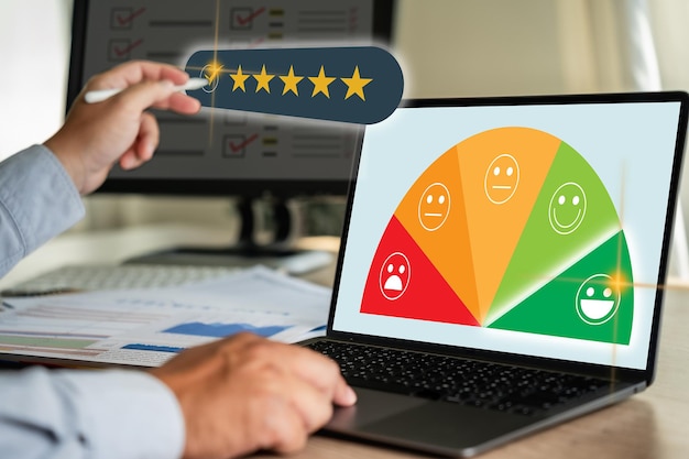 Online Survey Poll filling survey form online answer questions client business marketing service online rating check choice information form customer happy evaluation choose vote