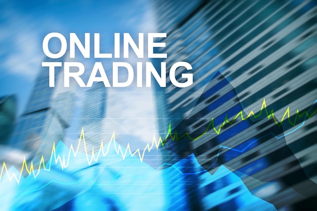 Photo online trading forex investment and financial market concept