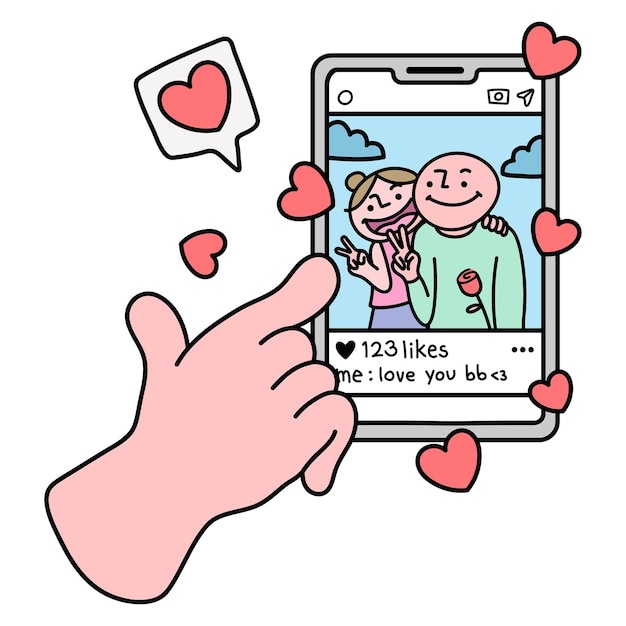 Online verjaardag png viering clipart romantische social media post doodle