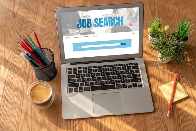 Online zoeken naar werk op modieuze website voor werknemer om naar vacatures te zoeken