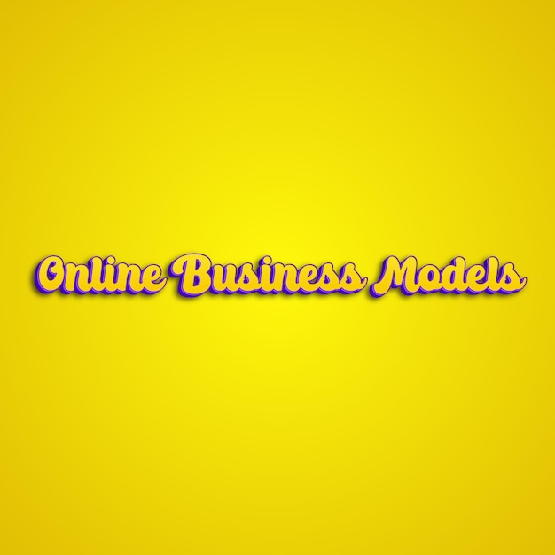 Onlinebusinessmodels typography 3d design yellow pink white background photo jpg