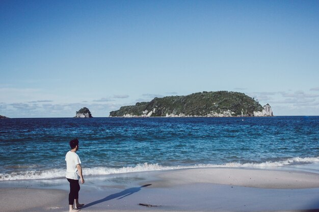 海で見物人