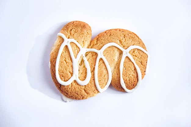 Only one Cookie on white background, image taken in studio shoot