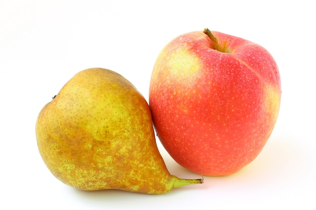 Only pear and apple isolated close up