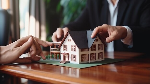 Onroerend goed agent of makelaar ondertekening hypotheek overeenkomen 3D
