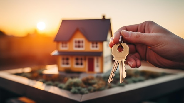 Foto onroerend goed dromen die de deur openen naar een nieuw huis generatieve ai