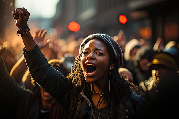 Onrust en protesten in de drukke straten van een metropool