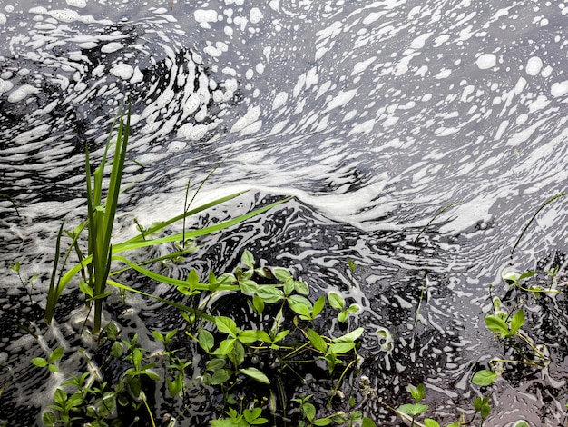 Onrustige waterstroom achtergrond en patroon Rivier bovenaanzicht