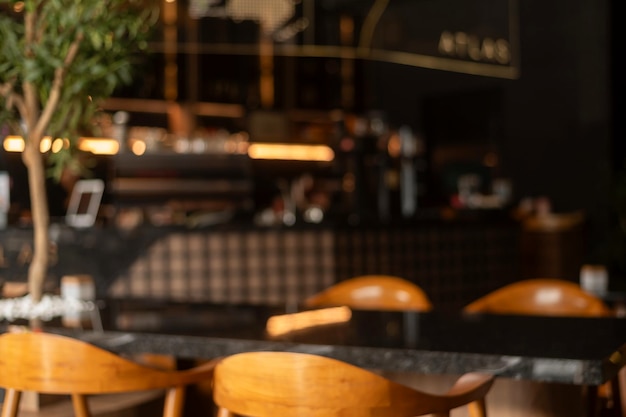 Onscherpe achtergrond van moderne coffeeshop