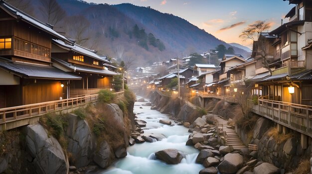 Photo onsen spa in each famous location of japan and korea wallpaper hot spring travel symbol scenic ons