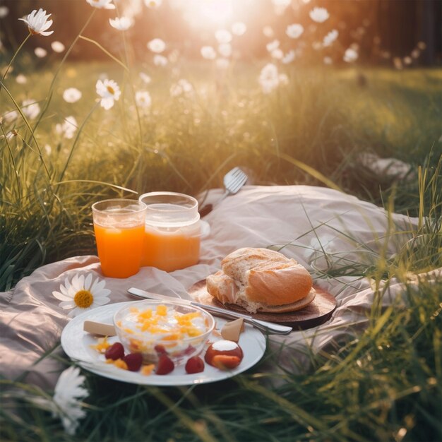 Ontbijt op het gras
