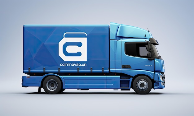 Foto ontdek de concept art van een dynamisch logo-ontwerp voor een transportbedrijf
